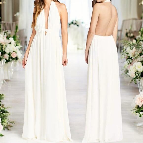 NWT Show Me Your MuMu Luna Halter Gown Bridal Wedding Size Small Retail $198 - Picture 1 of 8